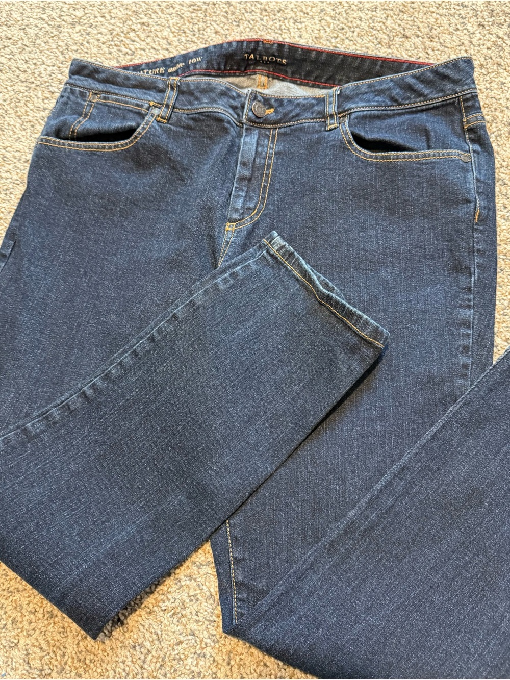 16 Talbots Signature Dark Wash Blue Slim Ankle Denim Jeans Stretch Spandex